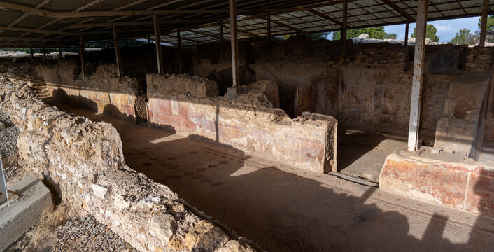 Frescoed rooms at Vila Romana dels Munts, Altafulla, Spain