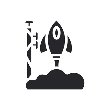 rocket icons outline and Flat Style,transparent background