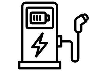 Charging web icons in line style Collection of Electricity Linear Icons PNG Electric vehicle or...