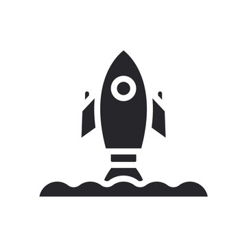 rocket icons outline and Flat Style,transparent background