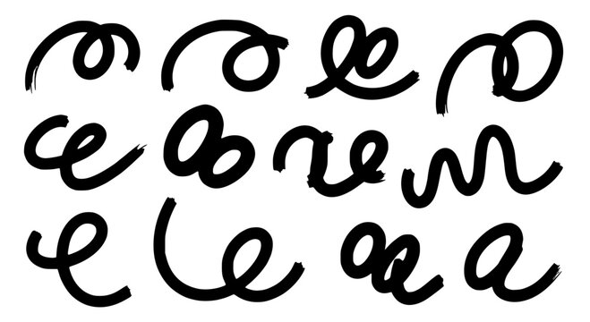 Letters hand drawn with black grunge brush strokes on white background featuring handwritten font, artistic text,