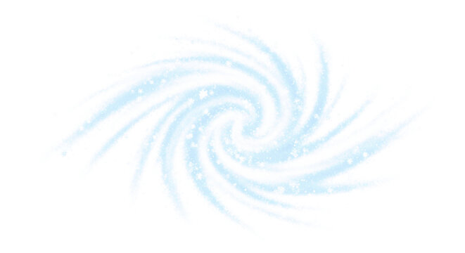 Light blue spiral vortex isolated on transparent background.