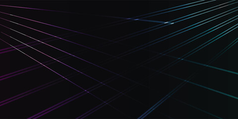 Abstract dark background with glowing light rays and lines futuristic design. © Ahmad