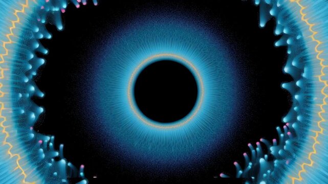 Glowing blue cyber net iris digital ai retina intelligence innovation information interface access wave scanner datum optical matrix surveillance virtual background visual artificial smart glowing