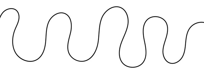 Obraz premium Minimal continuous squiggle cable in a single flowing path.