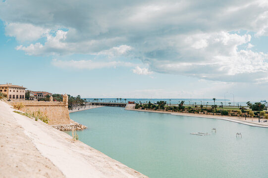 Parc de la Mar waterfront in Palma Mallorca Spain