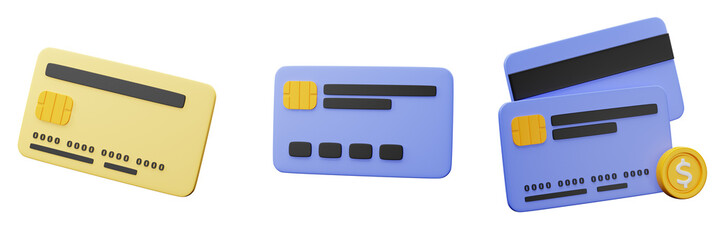 3D ATM Card Finance icon for Banking, Financial Technology Digital Payment and Investment Presentation Design Element Concept