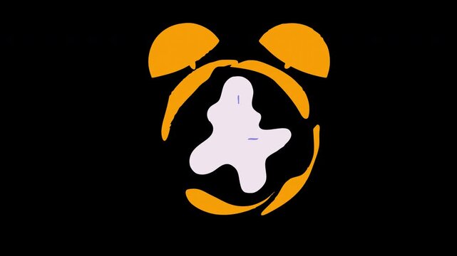 alarm clock icon loop Animation video transparent background with alpha channel