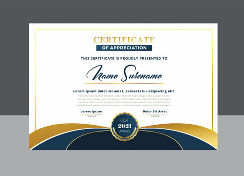 Certificate of Appreciation Award Template for Recognition and Achievement