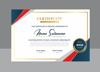 Fototapeta premium Certificate of Appreciation for Outstanding Achievement and Excellence Award Template