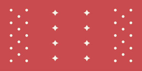 Festive Red Background with White Polka Dot and Star Sparkle Pattern © thetwelvesense