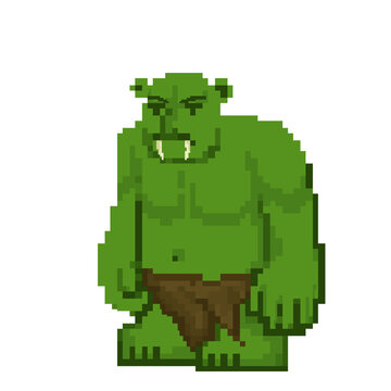 pixel art of green ogre