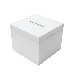 A white box with a slot on top