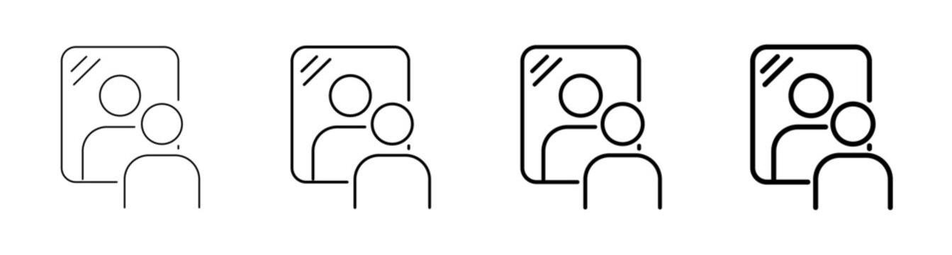 Self Reflection and Introspection Icon Line art Vector Illustration