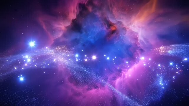 Vibrant Nebula Cosmic Space Scene.