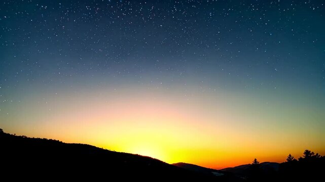 Mountain starry sky sunset natural scenery