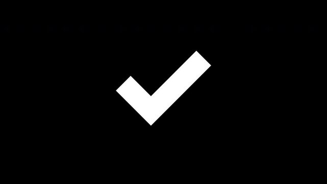 Checkmark Icon Animation Tick Symbol For Success Approval Correct Sign Task Completion White On Isolated Black Background