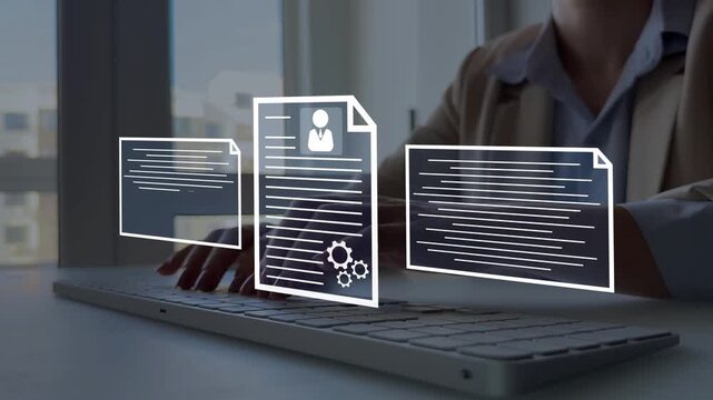Online technology for simplifying human resources system management.	
Concept of CEO employment brainstorming, management HR, technology, business leadership consulting customer for development.