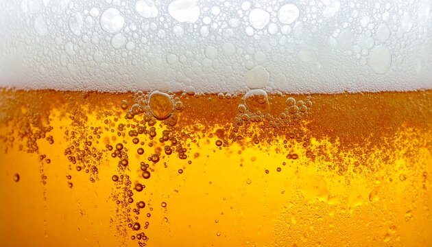Refreshing Beverage Close Up with Bubbles and Froth for a Summer Drink Concept Photography.