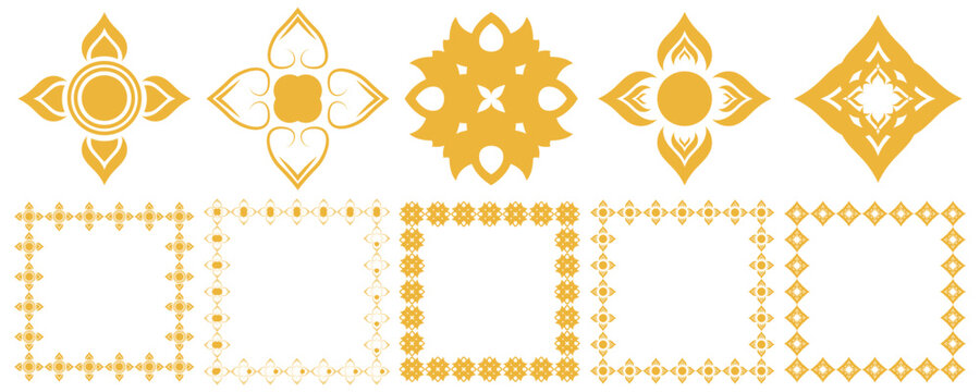 Thai Golden Decorative Elements Set