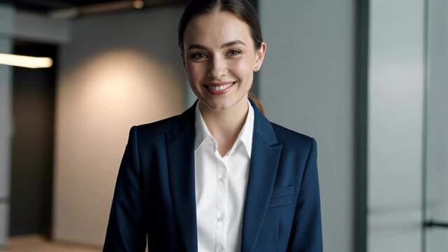 Smiling images of working women in business scenes
