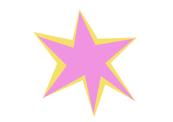 Obraz premium Minimal Pink Star Shape Graphic Illustration on Light Background
