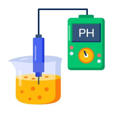 A flat style icon of a ph meter