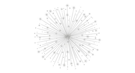 Fototapeta premium A black and white illustration of a burst of lines and stars on a plain background