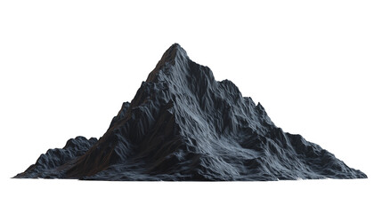 Naklejka premium Dark Gray Rocky Mountain on Transparent Background PNG