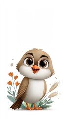 Fototapeta premium Cute Chick Bird Illustration on White Background.
