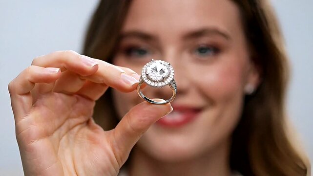 Delicate hands showcase elegant jewelry in a bright, creative studio setting.