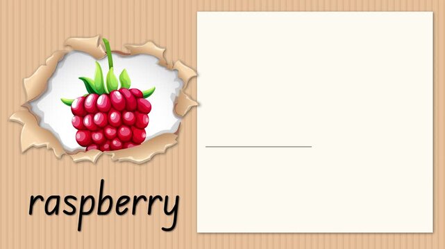 Educational Alphabet Animation for Letter R with Raspberry Illustration