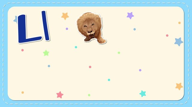 Educational Alphabet Animation for Letter L with Illustrated Vocabulary Words