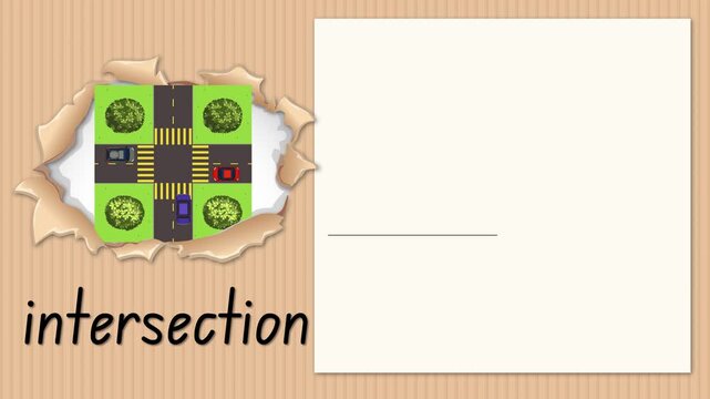 Educational Alphabet Animation for Letter I with Intersection Illustration and Writing