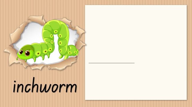 Educational Alphabet Animation for Letter I with Green Inchworm Illustration