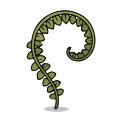 Obraz premium Fern Fiddlehead Illustration