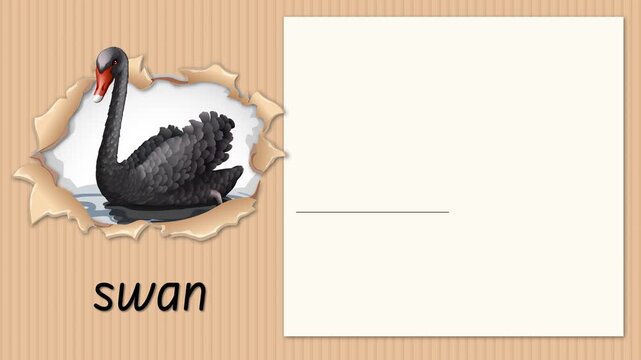Educational Alphabet Animation Teaching the Letter S with a Black Swan