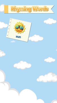 Educational Rhyming Words Animation with Sun Bun Run and Gun