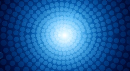 Fototapeta premium Abstract Blue Radial Halftone Dot Background