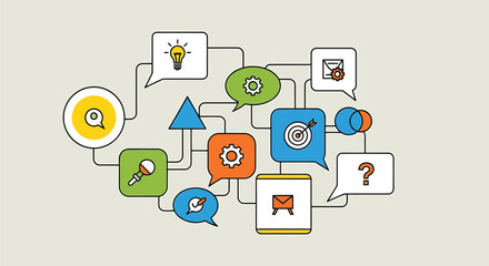 Fototapeta premium Collection of colorful communication icons.