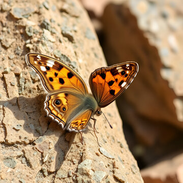 butterfly on rock ,common nawab