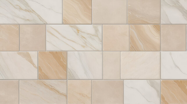 Seamless marble and sandstone tiles pattern