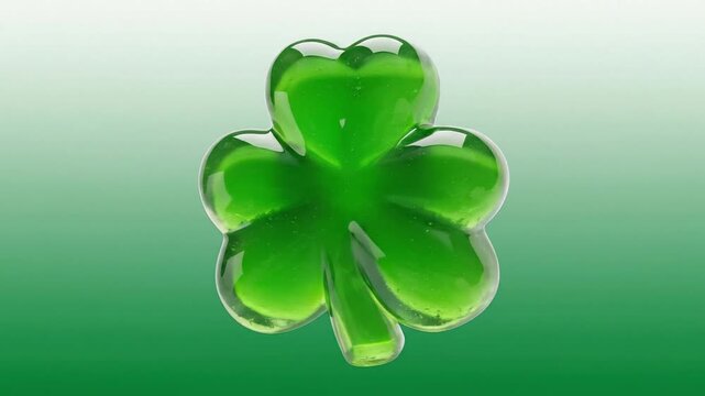 Three dimensional rendered cloverleaf isolated on gradient background