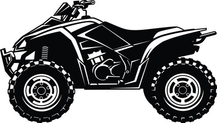 All, terrain, vehicle, ATV, quad, bike, offroad, motorcycle, adventure, sport, rugged, transport, outdoor, machine, power, wheel, drive, silhouette, vector, illustration © Shahin