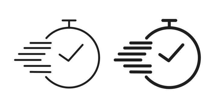 Time fast icon vector isolated on white background. Simple icon set.
