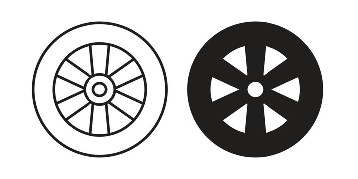 Tire icon vector isolated on white background. Simple icon set.