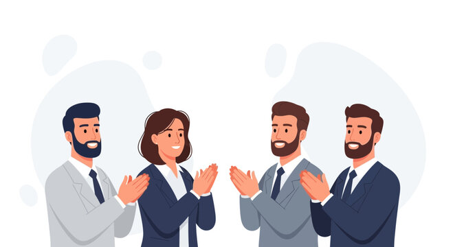 Diverse Business Team Applauding Success, Celebrating Achievement, Teamwork