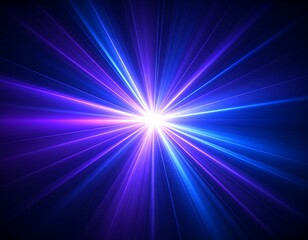 Obraz premium A vibrant, multicolored light burst radiates from center