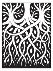 Fototapeta premium Nature monochrome coloring pages for adults and teens.
