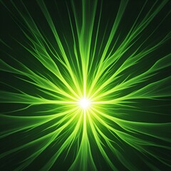 Fototapeta premium Exploding Green Energy Burst with Fibrous Light Tendrils Symbolizing Innovation Growth and the Dynamic Force of Creative Empowerment